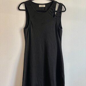 Mini Black Ribbed Tank Dress - Foundationals Amoire Dress